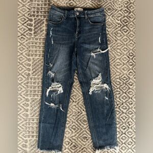 Risen high rise distressed jeans, size 9/29. Like new